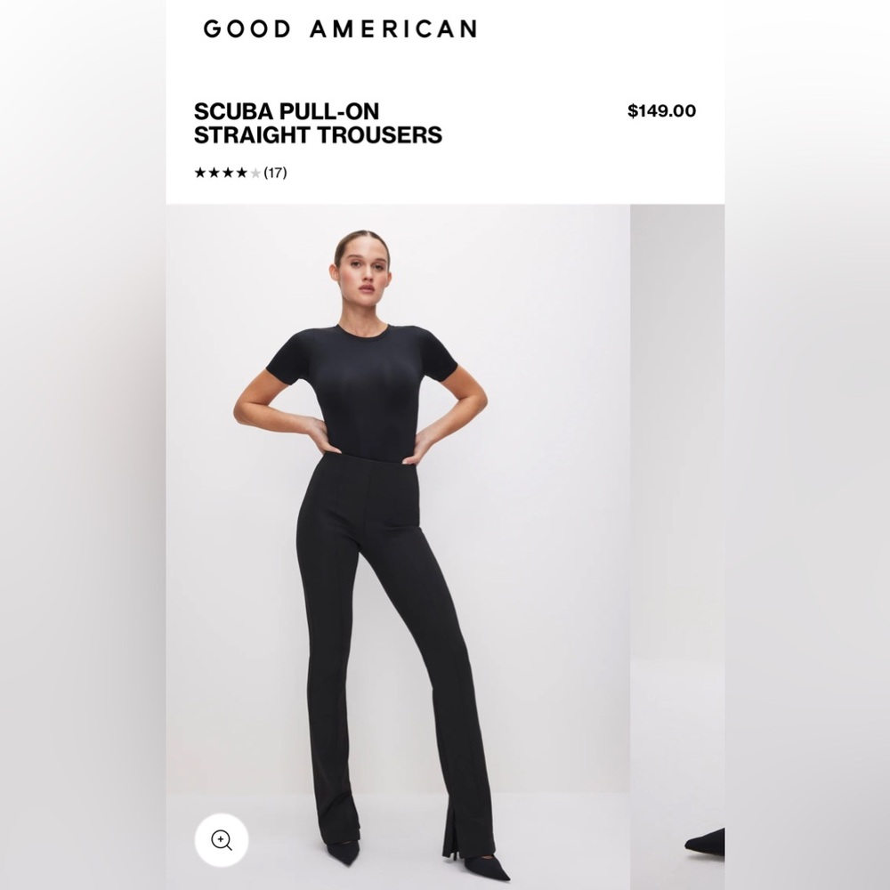 Good American Black Straight Leg Pants